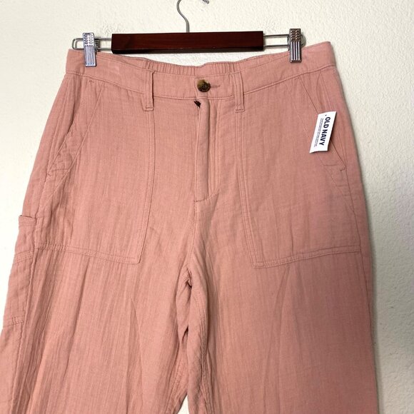 NWT Old Navy High-Waisted Slouchy Cropped Tapered Workwear Pants Coastal 8 TALL - Picture 4 of 9